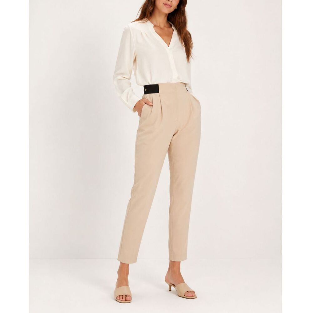 ADAY Turn It Up Pants Women's XL Sesame Beige Travel Pull On Pockets Stretch Biz